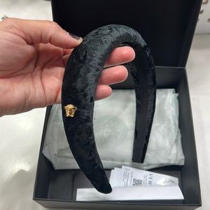 Authentic Versace black velvet headband brand new never used.